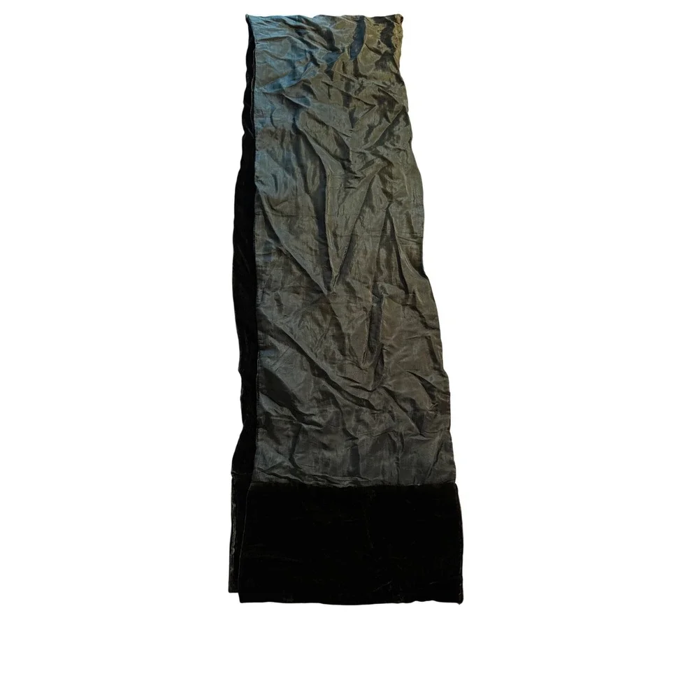Patchwork Burnout Velvet Scarf Green Brown Floral Whimsigoth Boho Wrap 10 x 70